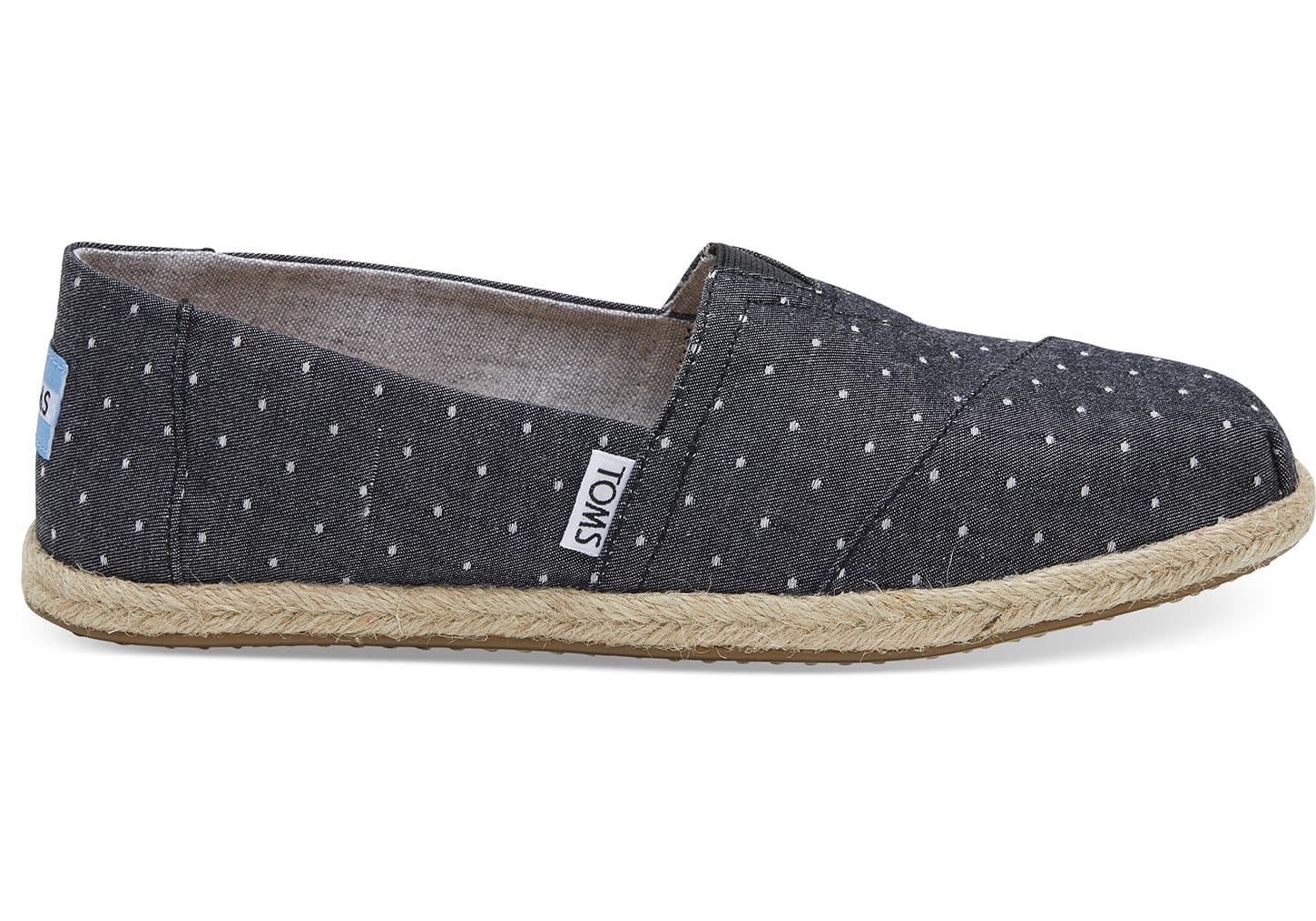 Toms Dot Chambray - Womens Alpargata Espadrilles - Black - NZ - 067981TFJ